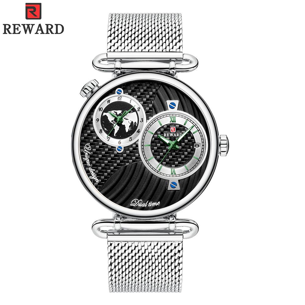 Đồng hồ đeo tay nam REWARD ngoài trời, không thấm nước kiểu dáng quân đội, hai màn hình