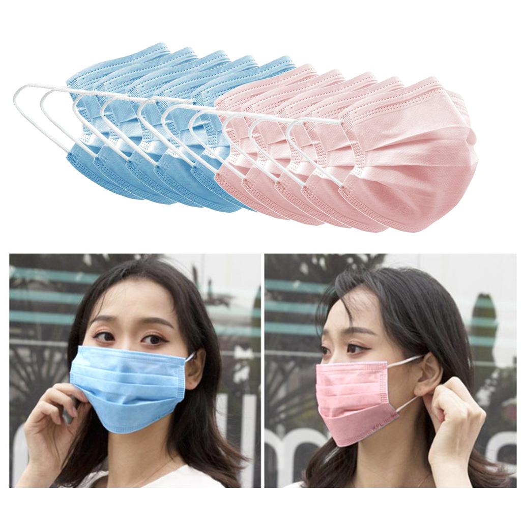 10pcs Disposable  Face Cover 3 Layers  Dust Proof Air Pollution Protection Mouth Cover