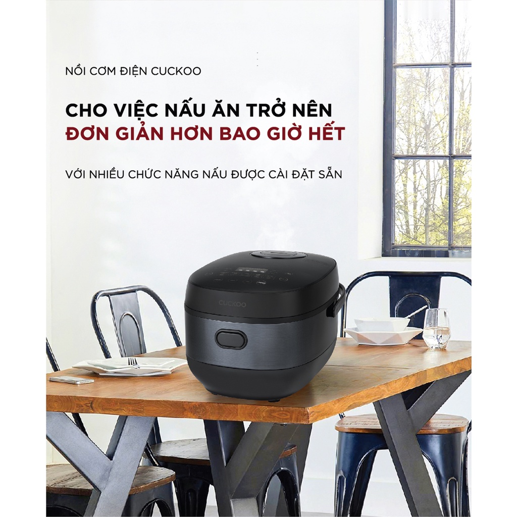 Nồi cơm điện tử Cuckoo 1.08L CR-0690F-BKBKCRVNCV_ màu đen, nhiều chế độ nấu, lòng nồi chống dính, thiết kế sang trọng - Bảo hành 2 năm - Hàng chính hãng Cuckoo Vina