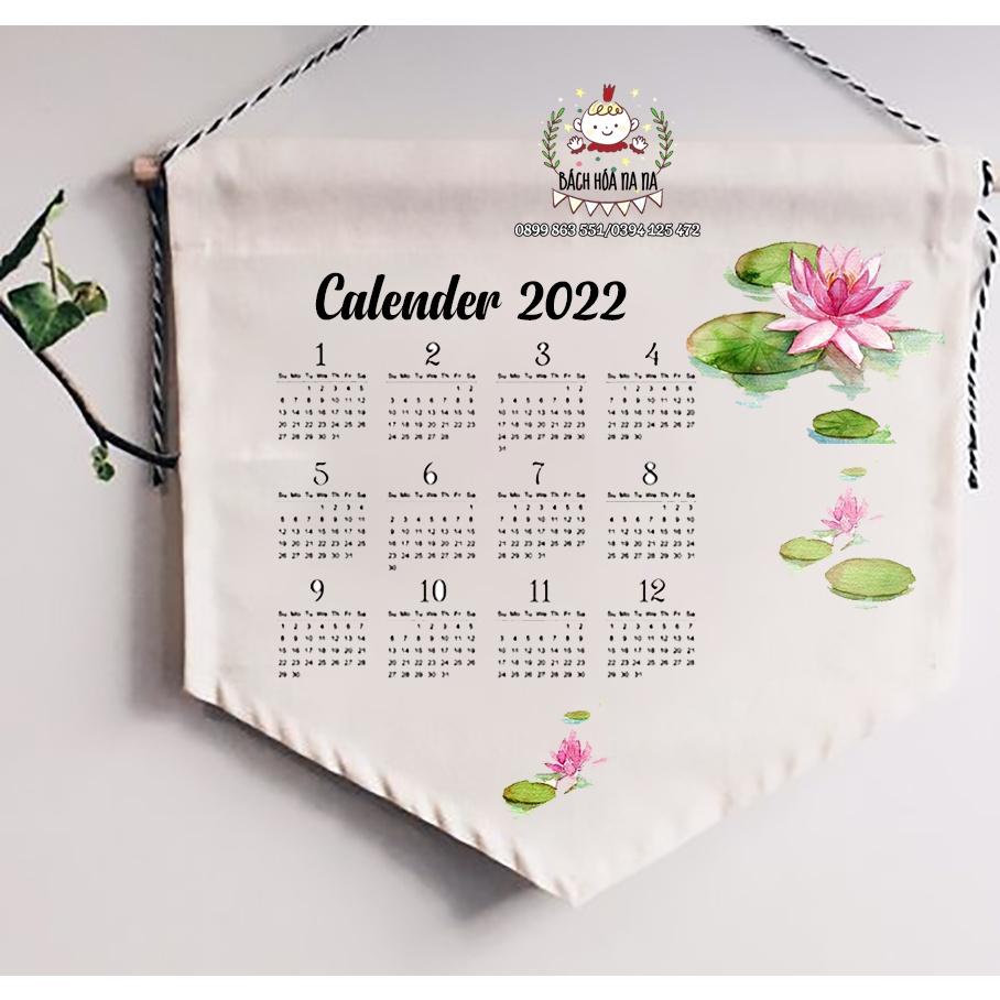 DIY thêu thủ công LỊCH VẢI 2022 quà tặng handmade/ kit NGUYÊN LIỆU TỰ THÊU ngày kỷ niệm/ bách hóa na na
