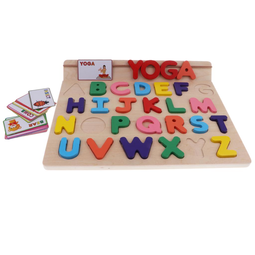 Guangquanstrade Chữ Cái Bảng Ghép Hình Bằng Gỗ Chữ Hoa Bảng Chữ Cái Học Tập Cho Trẻ Em