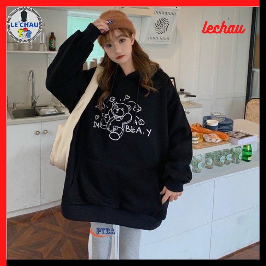 Áo hoodie nỉ in GẤU dạ quang unisex form rộng ulzzang hottrend nam nữ phong cách street style giá rẻ đẹp