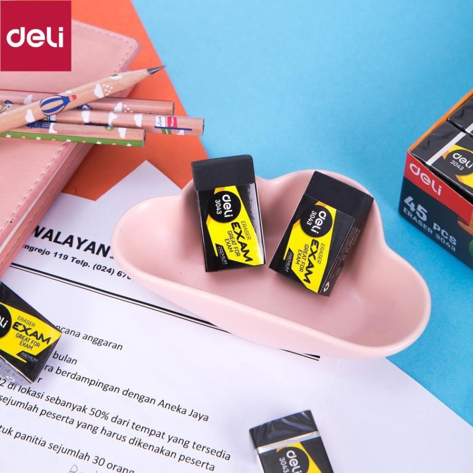 Tẩy 2B Deli, 40×22×12mm, Đen - 45 Viên/hộp - E3043