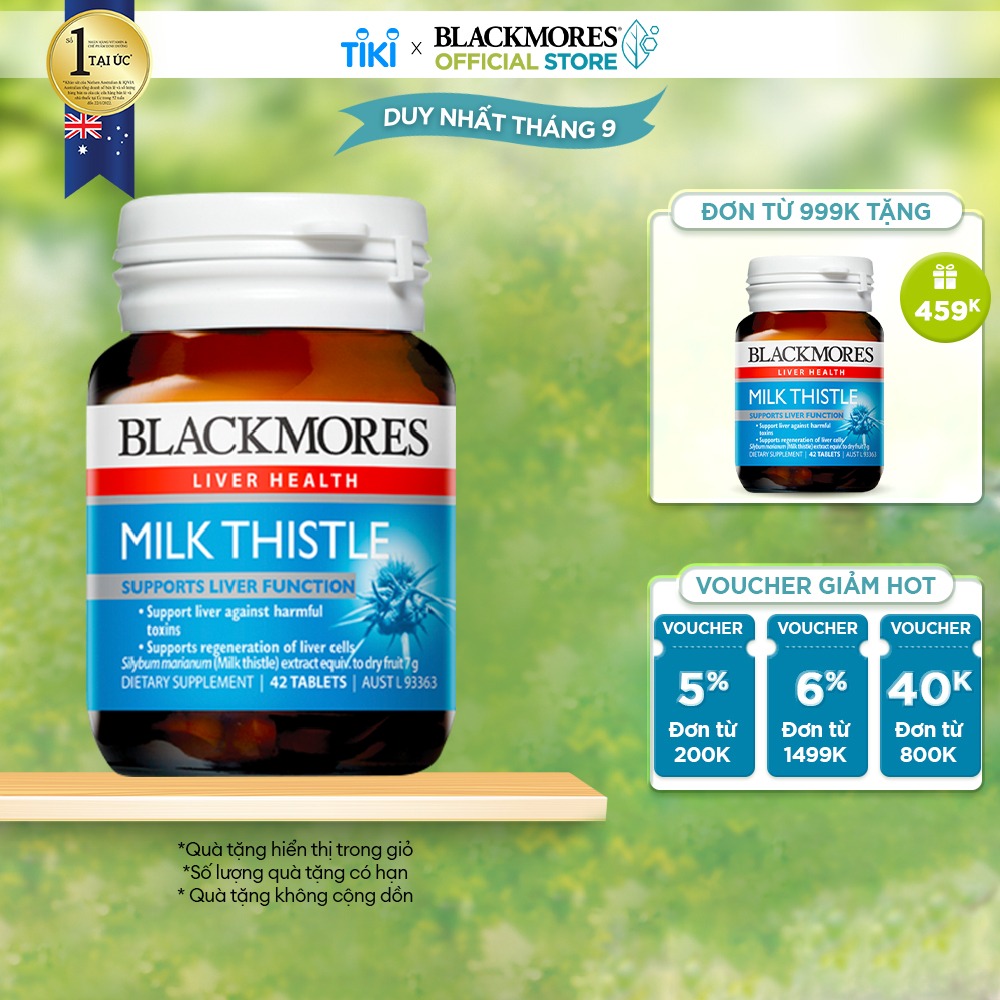 Viên Uống Hỗ Trợ Bảo Vệ Và Phục Hồi Tế Bào Gan Blackmores Milk Thistle Lọ 42 Viên