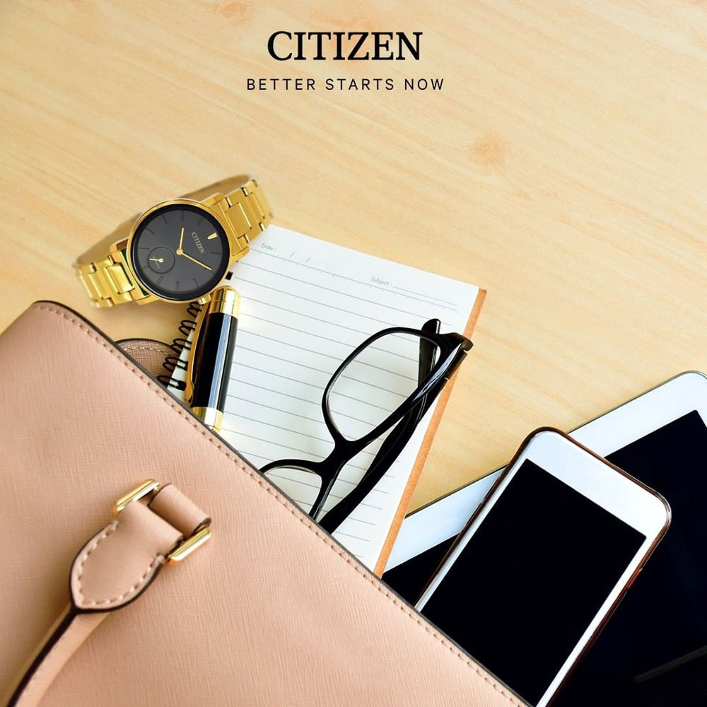 Đồng Hồ Nữ Citizen Dây Thép Không Gỉ EQ9062-58E - Mặt Đen