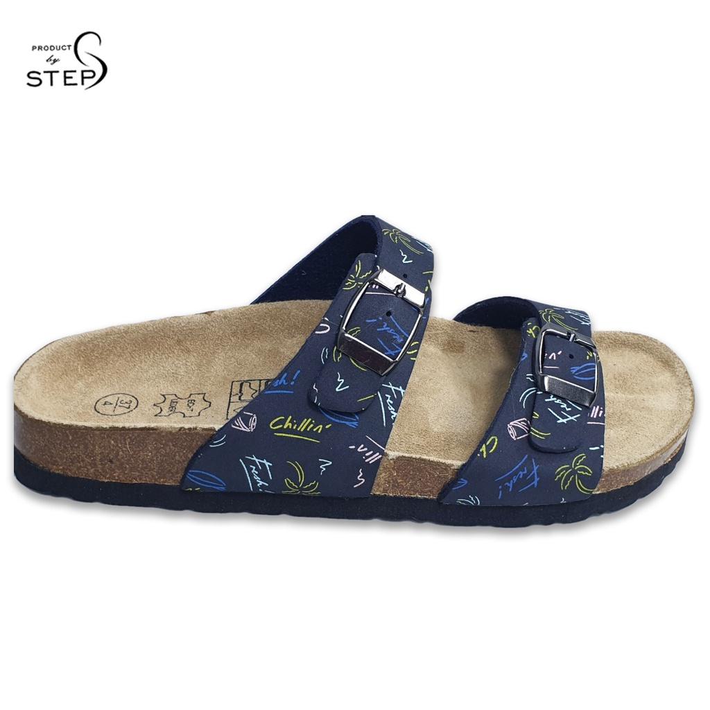 Dép đế trấu EVA in hoa văn quai đôi 2 khoá (size 35-39)