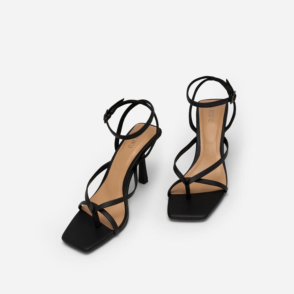 Vascara Giày Sandal Ankle Strap Quai Ngang Phối Kẹp - SDN 0723