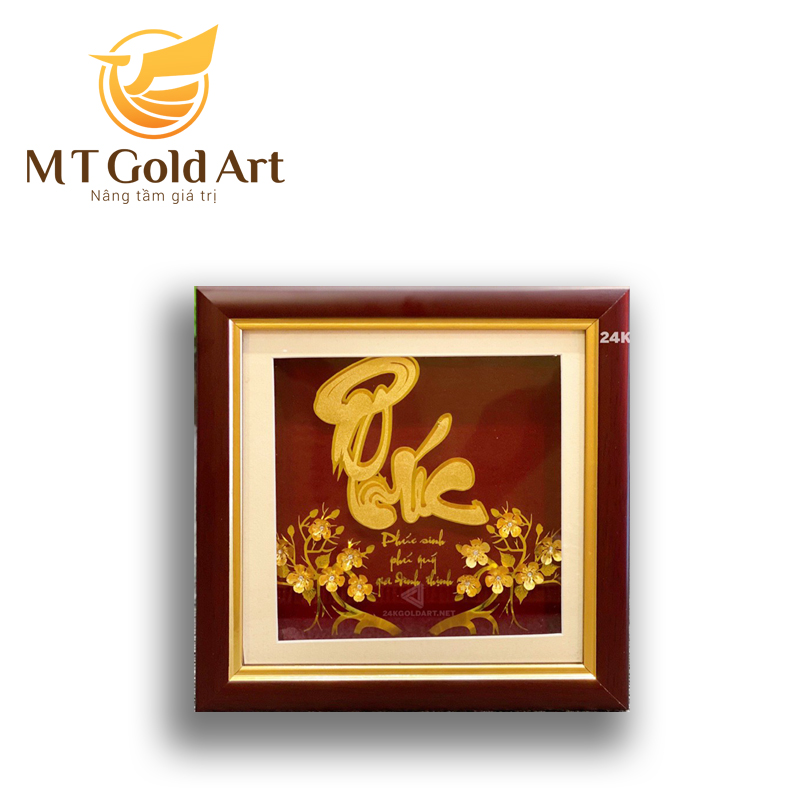Tranh chữ Phúc dát vàng MT Gold Art- Hàng chính hãng, trang trí nhà cửa, phòng làm việc, quà tặng sếp, đối tác, khách hàng, tân gia, khai trương