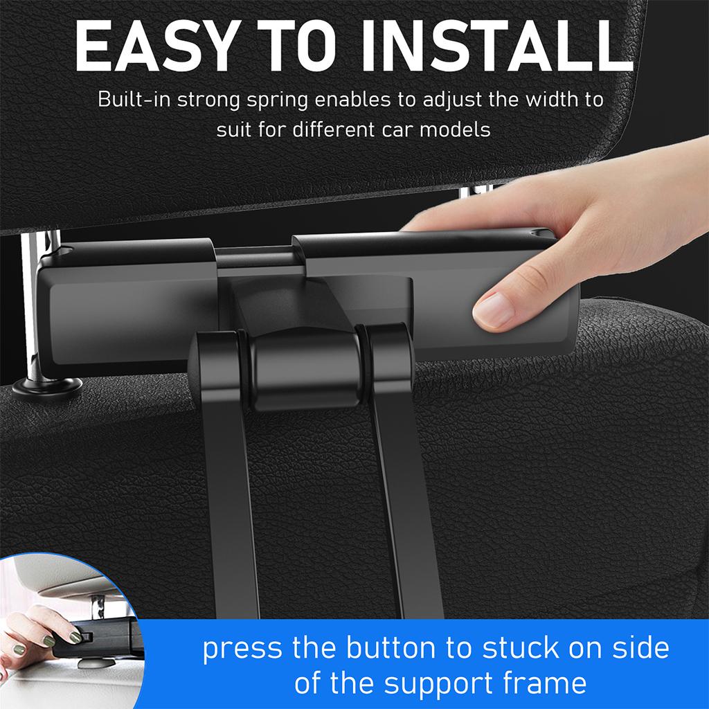 Car Headrest Tablet Mount Holder Stretchable Viewing Angle with Phone Table Stand Rack Prevent Neck Arm Strain