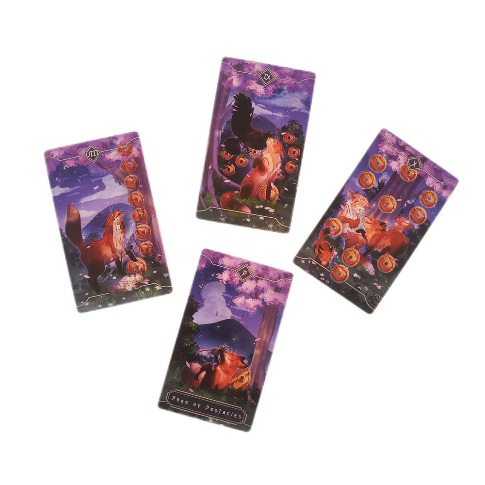 Bộ bài Seasonal Fox Tarot 78 lá bài 7x12 Cm tặng đá thanh tẩy
