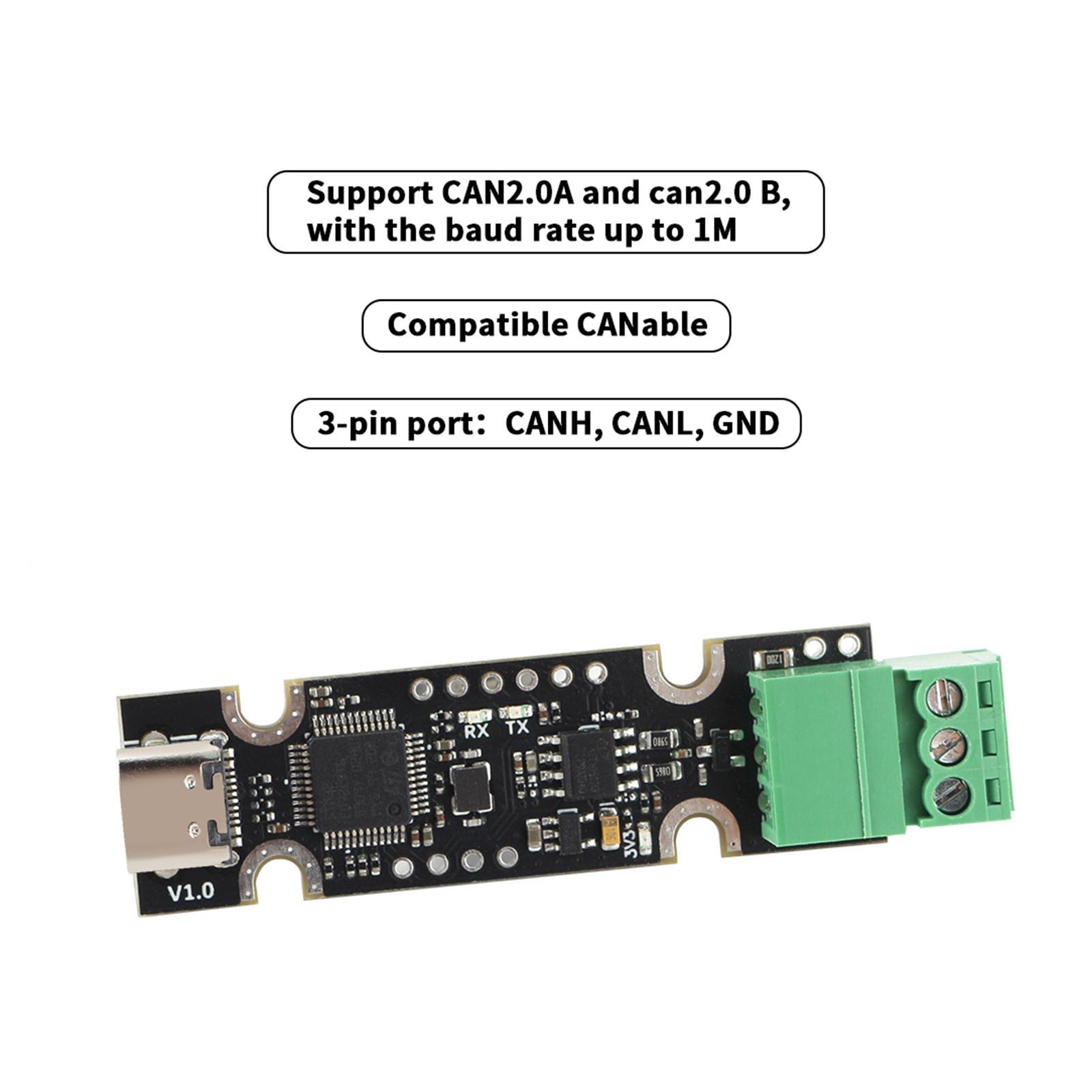 USB to Can Adapter Board/ based on STM32F072 Replace 3 Pin Terminal/  Parts/ V1.0  USB for Candlelight