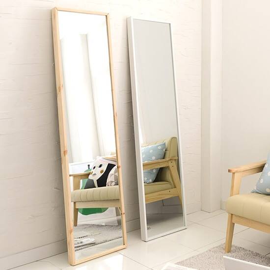 GƯƠNG SOI TOÀN THÂN HÀN QUỐC KHUNG GỖ - STANDING MIRROR WHITE