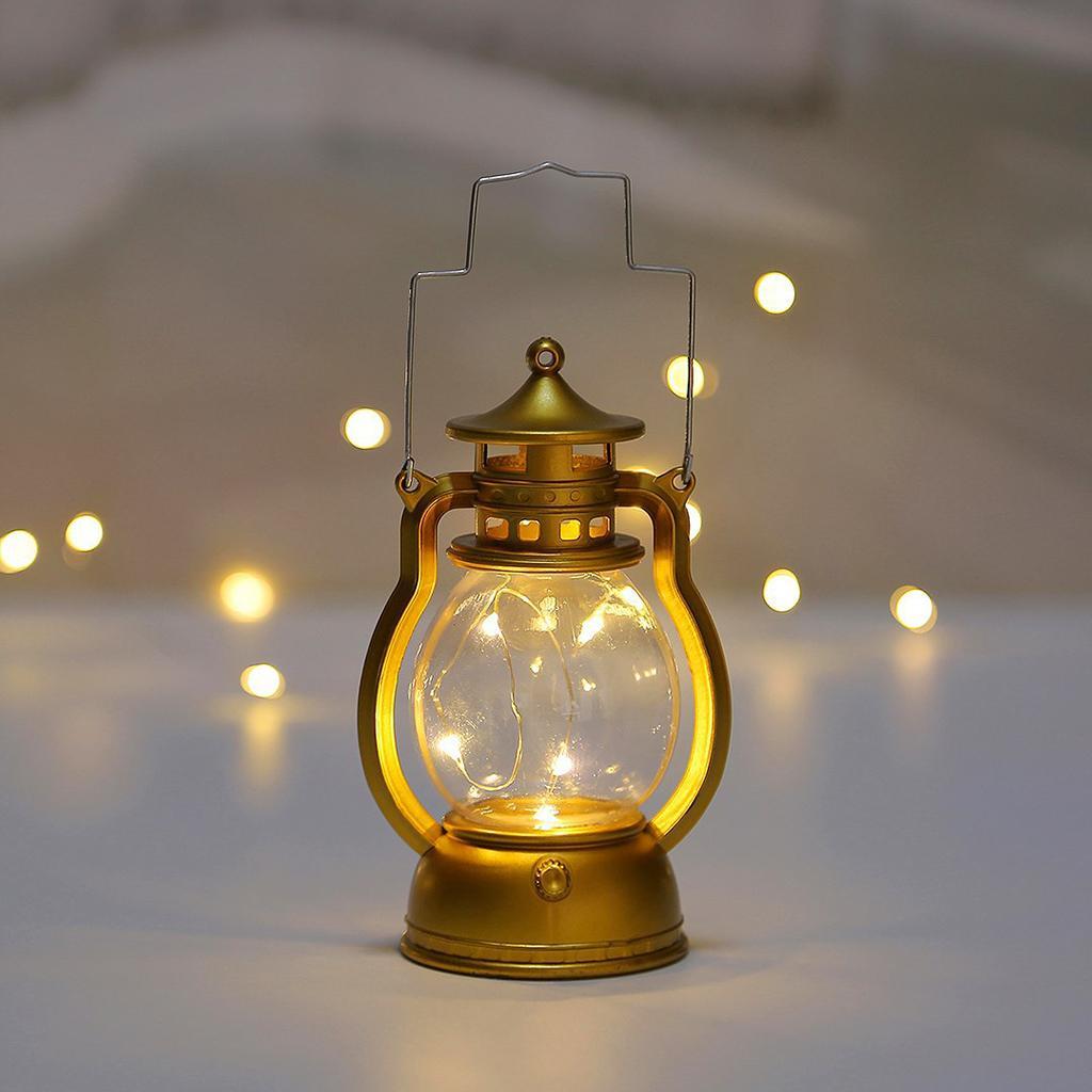 2Pcs Decorative Oil Lamp Christmas LED Lantern Lamp Hanging Lantern for Home