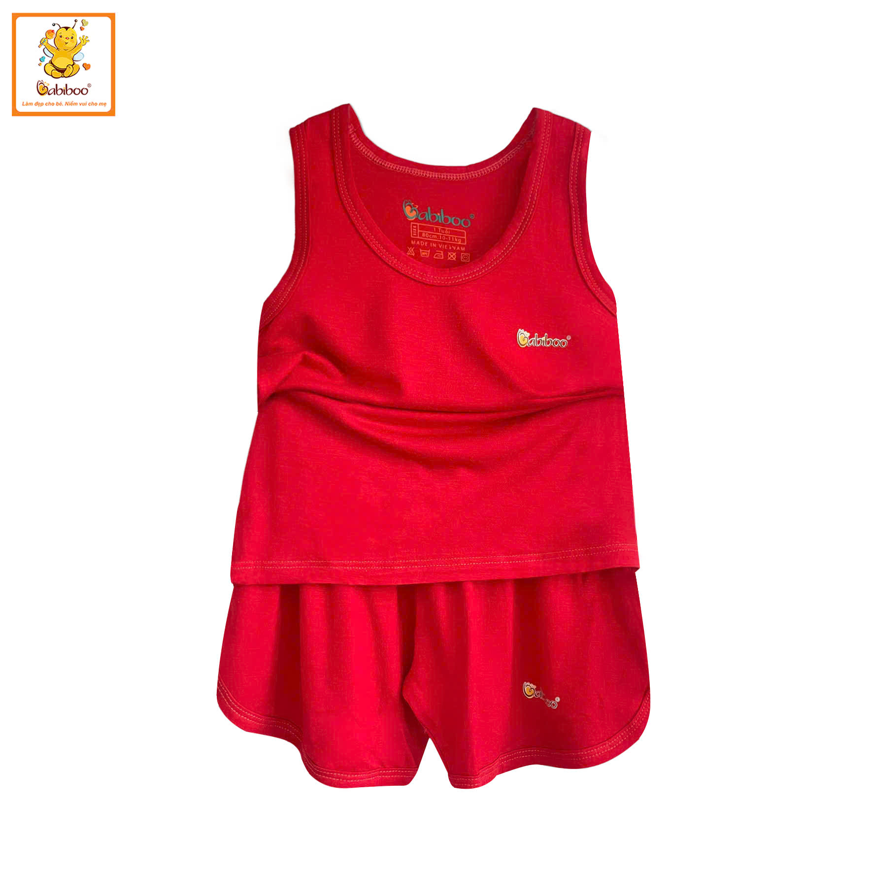 Đồ bé trai Babiboo áo thun ba lỗ, chất vải Viscose thoáng khí ,mát mẻ (6kg- 18kg ) BTK42