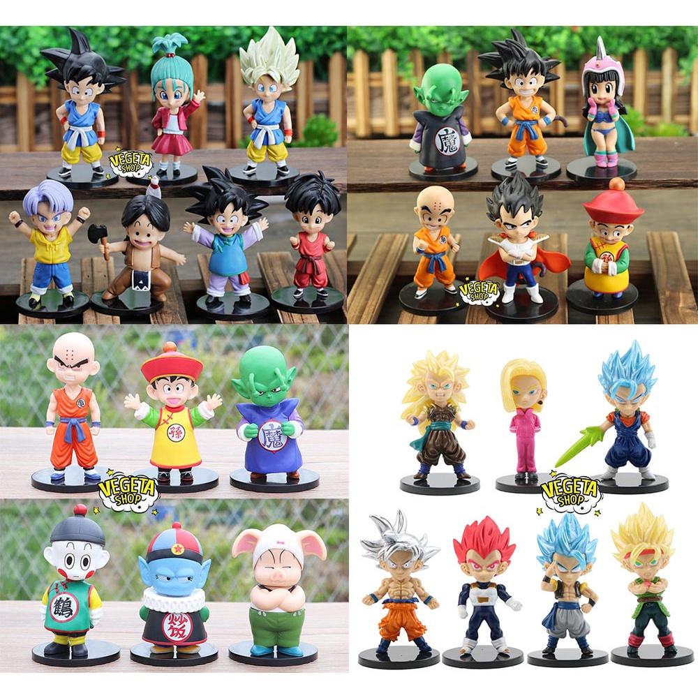 Mô hình Dragon Ball - Gohan Goku Chichi Chiaotzu Oolong Vegeta Pilaf Krillin Piccolo Gogeta Bulma Trunks - Cao 10~10,5cm