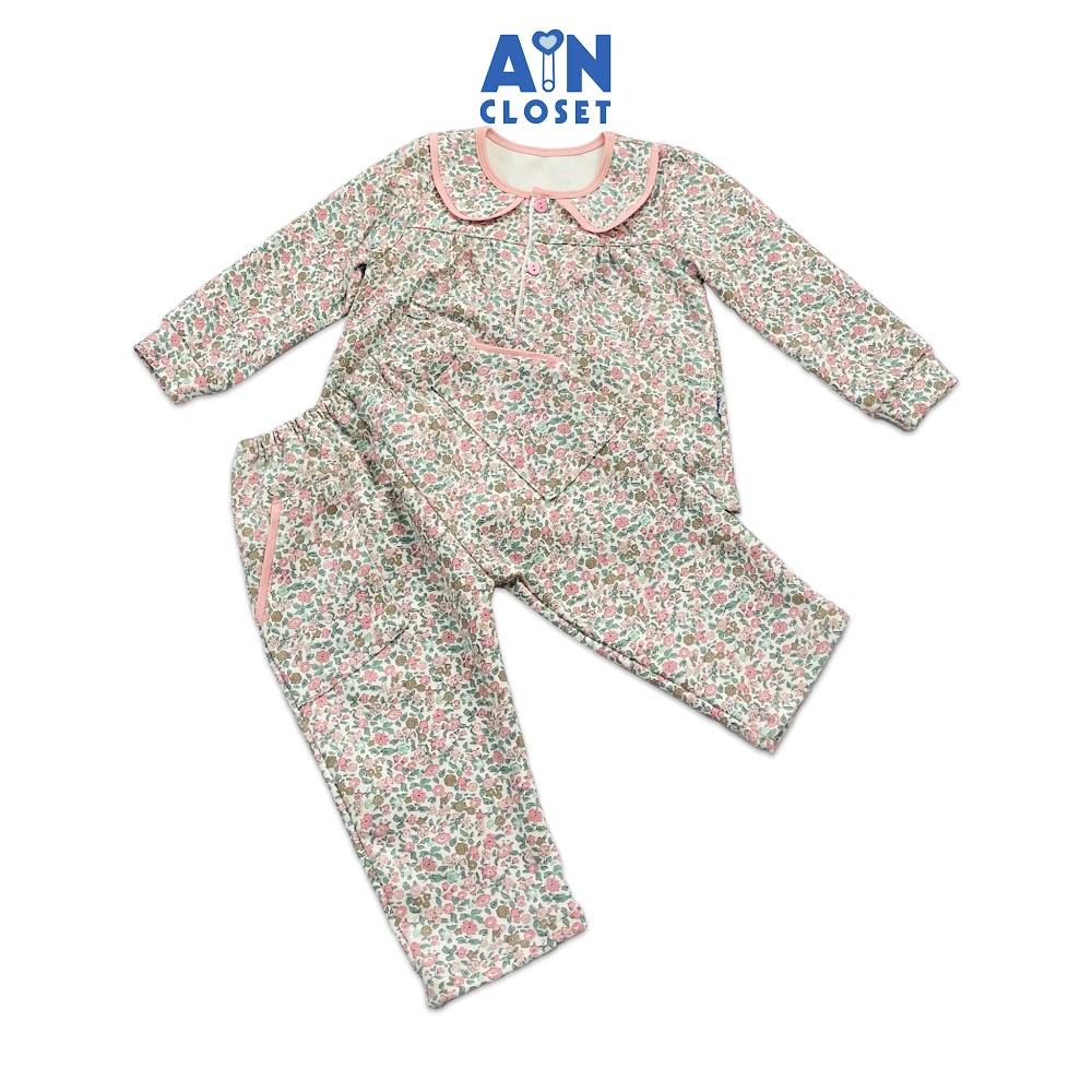 Bộ quần áo dài bé gái họa Thiên Lý hồng thun cotton - AICDBGR39Z7I - AIN Closet