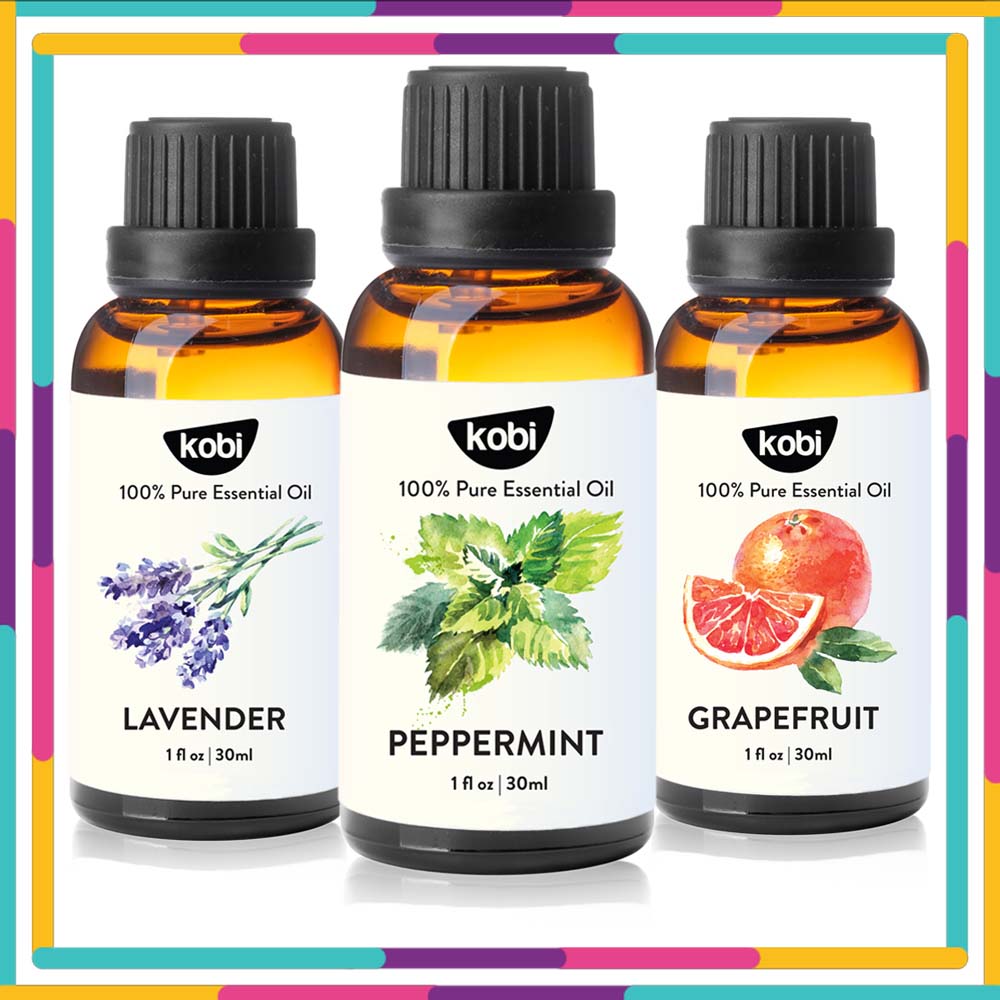 Combo 3 Tinh Dầu Kobi Nhập Khẩu Ấn Độ: Tinh Dầu Bạc Hà  + Tinh Dầu Oải Hương  + Tinh Dầu Vỏ Bưởi   - Tinh Dầu Thiên Nhiên Nguyên Chất, Giúp Giảm Stress, Xua Đuổi Côn Trùng Và Khử Mùi Hiệu Quả, Thích Hợp Dùng Với Đèn Xông Và Máy Khuếch Tá