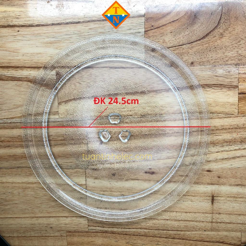 Đĩa thủy tinh lò vi sóng 24.5cm có chấu/không chấu # phụ tùng lò vi sóng
