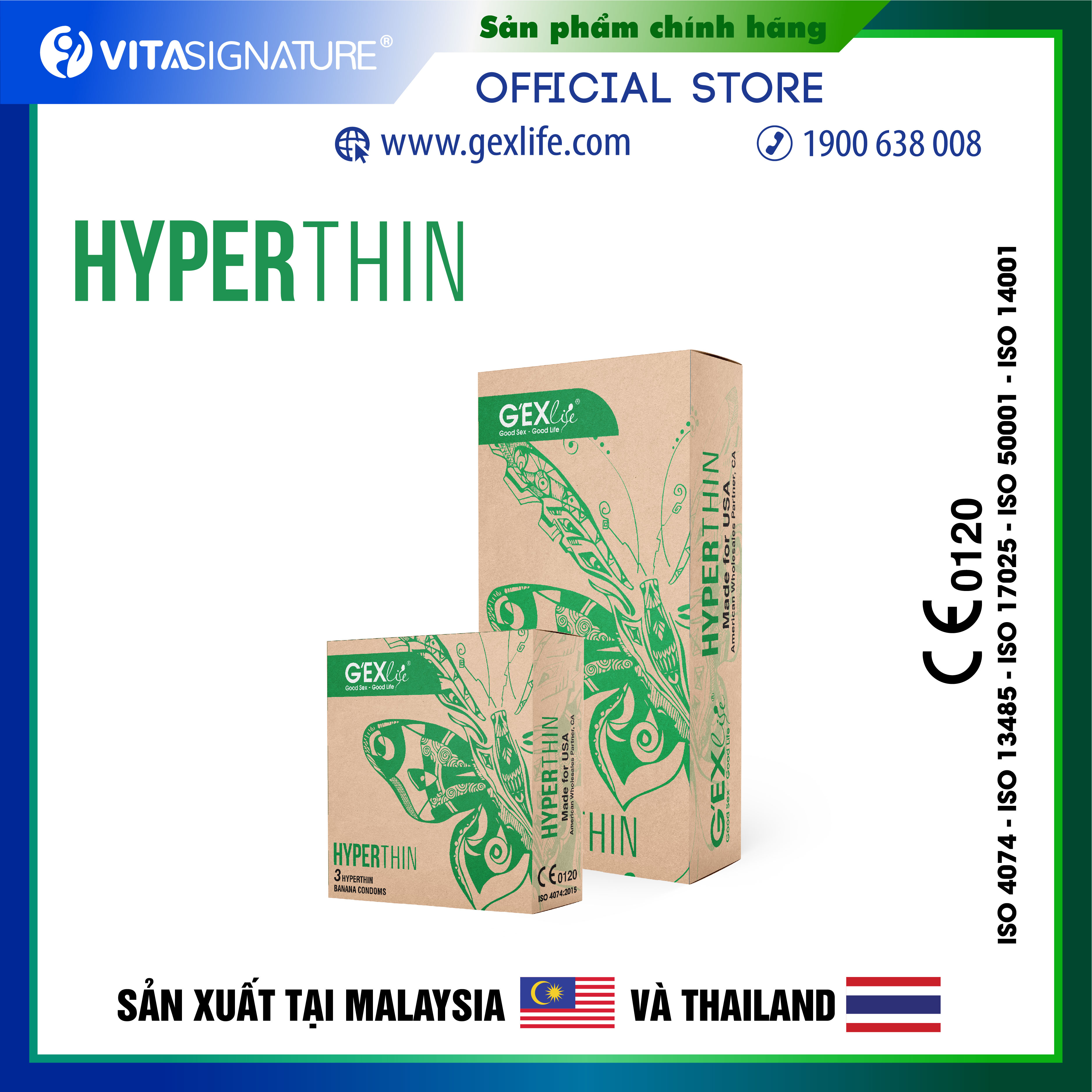 Bao cao su siêu mỏng, ôm khít G'EXlife Hyperthin