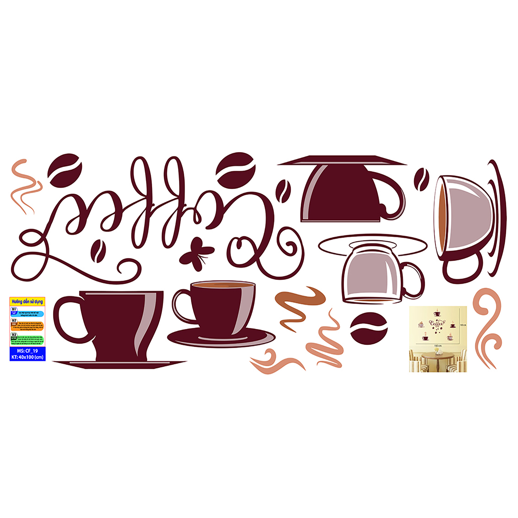 Decal trang trí quán số 19