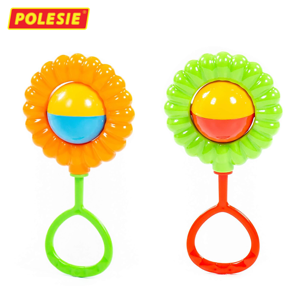 Bộ 3 Xúc Xắc Lục Lạc Hình Hoa Bằng Nhựa Nguyên Sinh, Đồ Chơi Sơ Sinh Nhập Khẩu Châu Âu An Toàn Cho Bé - Polesie Toys 45584-45577-45591