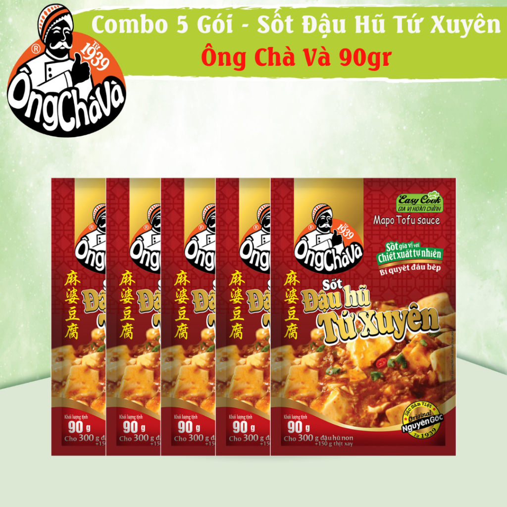Combo 5 Gói Sốt Đậu Hũ Tứ Xuyên Ông Chà Và 90g
