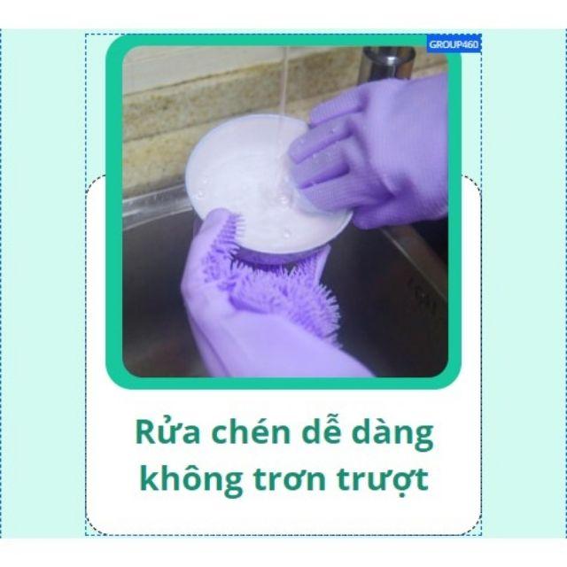 Combo 2 Găng tay rửa chén bát Silicon mềm mại