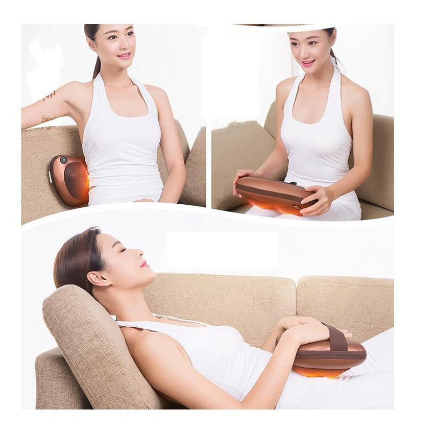 Gối mát xa hồng ngoại 8 bi - gối massage hồng ngoại 6 bi 8 bi