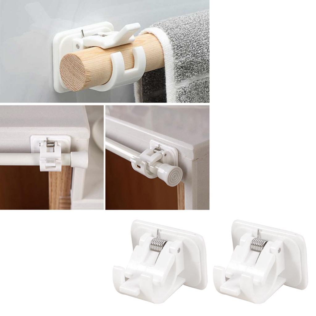 4/6/8/10xAdjustable Rod Bracket Wall Curtain Hanging Rod Clips