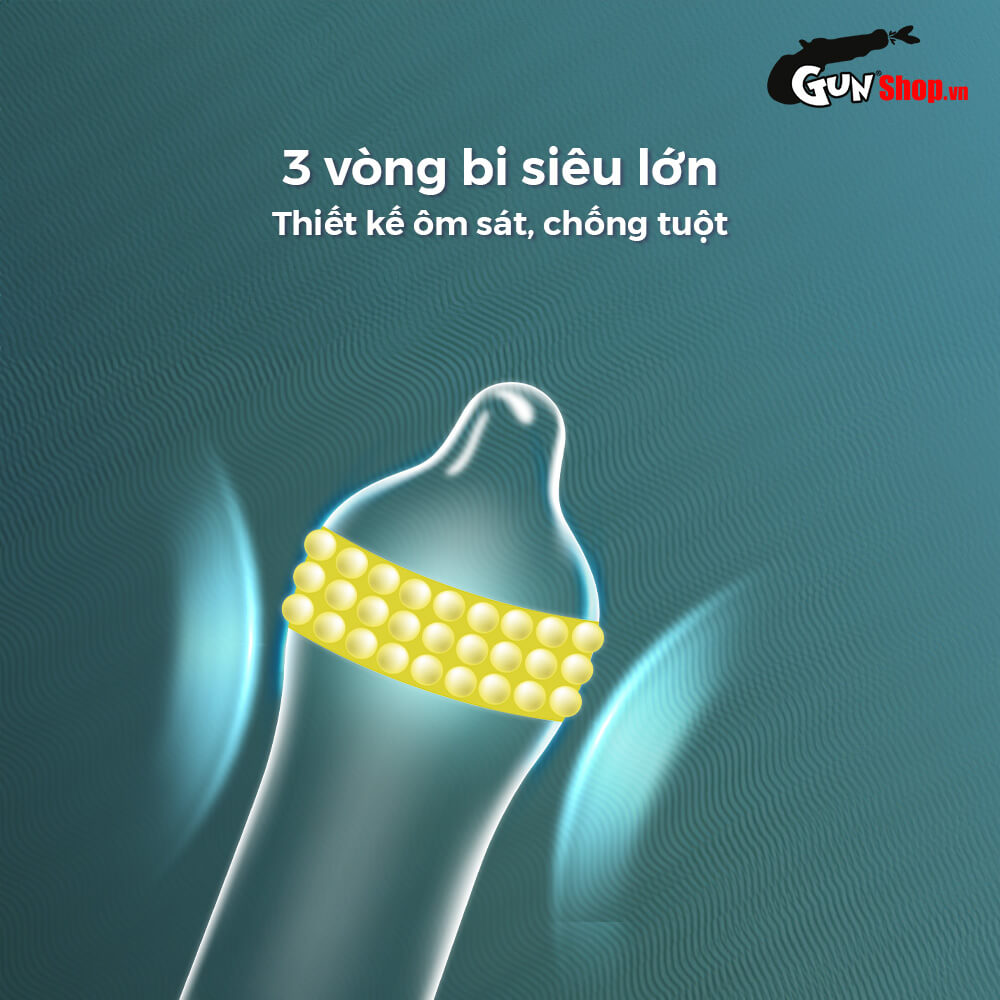 Bao cao su Shell Dino Iguan - Hộp 2 cái - 1 bao 2 vòng bi siêu lớn + 1 bao Shell Performax