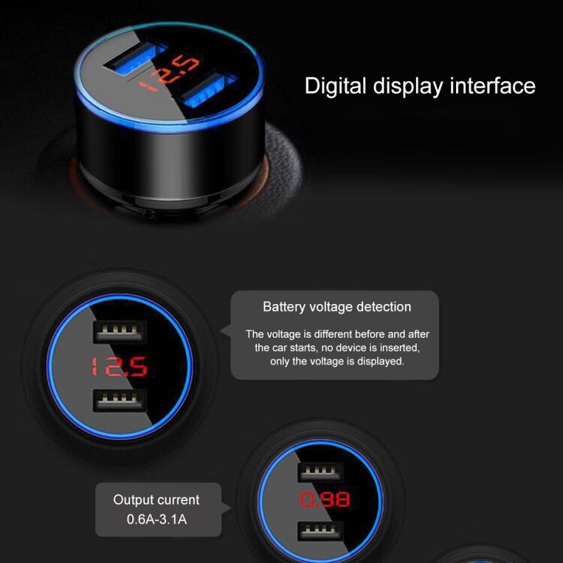 Dual USB QC 3.0 Bộ sạc xe hơi đa năng Đèn LED Voltmeter di động cho bộ sạc xe điện thoại di động