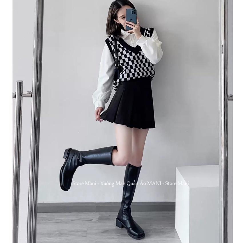 Chân váy tennis kiểu chân váy xểp ly ngắn bản to cạp cao ulzzang - Chân váy xếp li xòe dáng ngắn phong cách Hàn Quốc