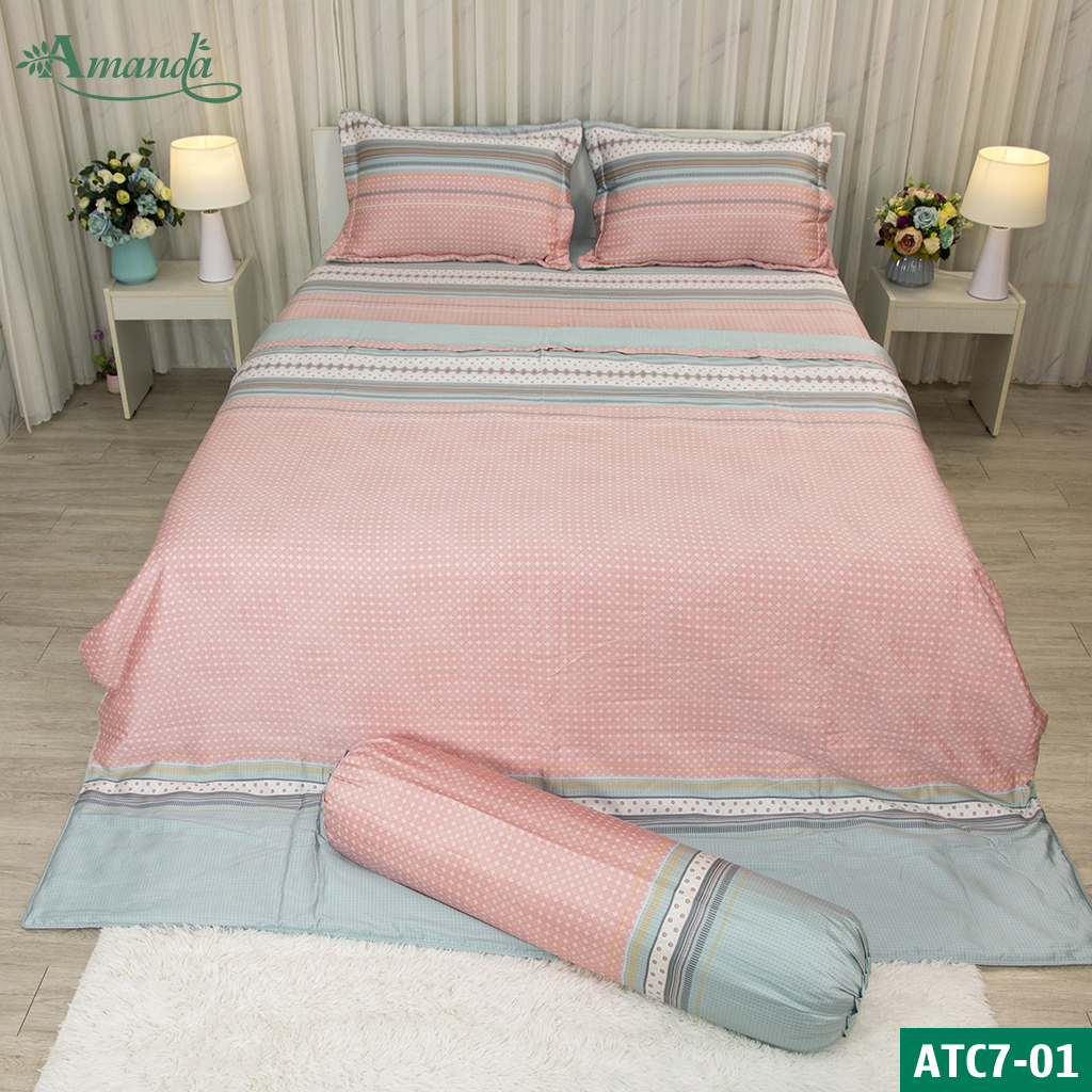 Bộ chăn drap tencel tơ tằm Amanda