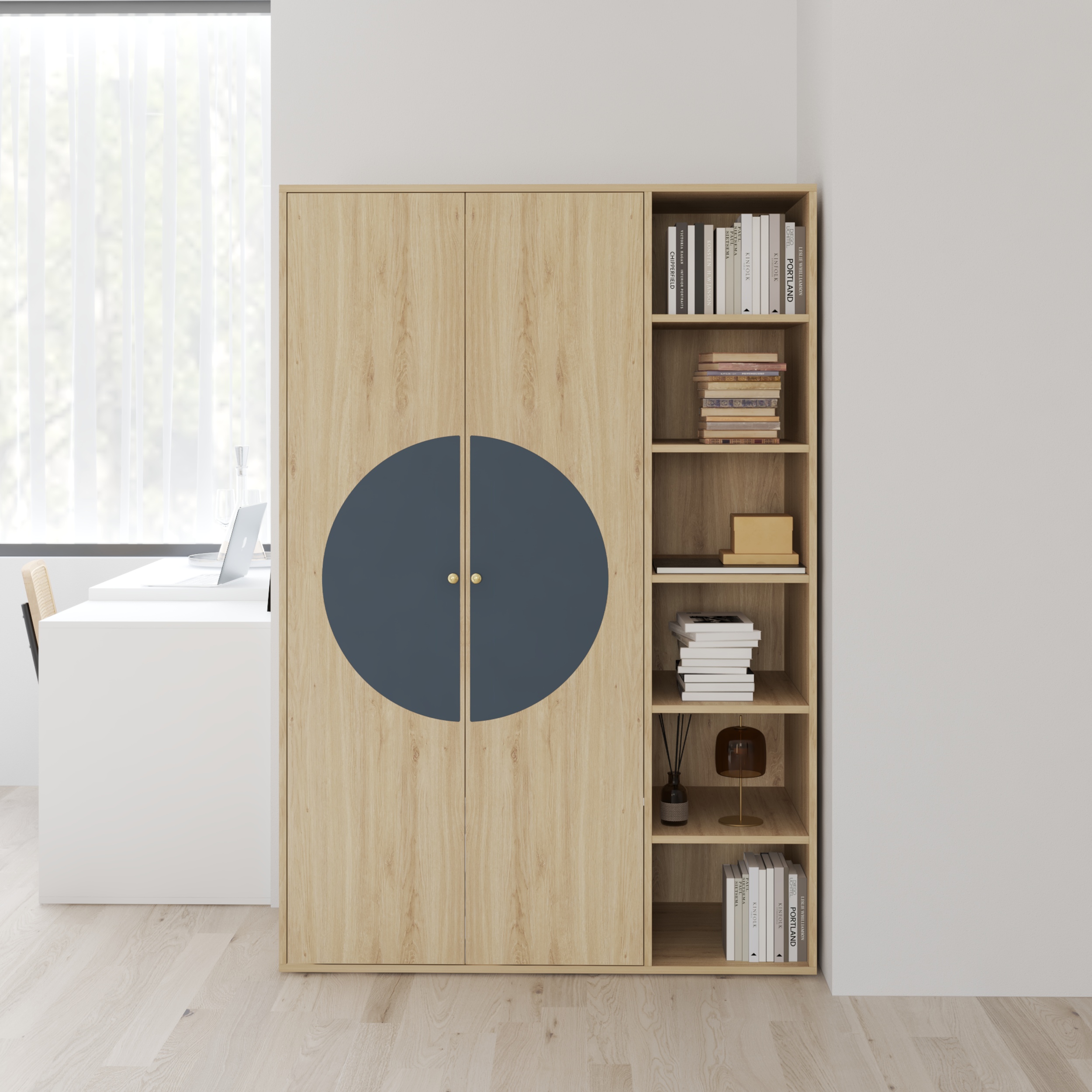 [Happy Home Furniture] BANA, Tủ quần áo 2 cánh mở, 120cm x 56cm x 176cm ( DxRxC), TCM_127