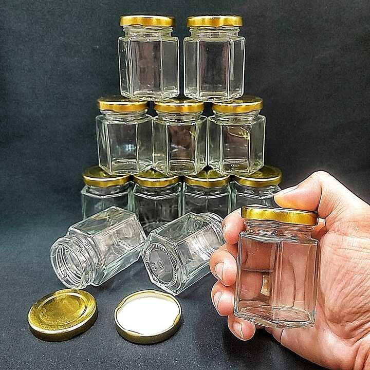 Set hũ thủy tinh lục giác hoặc dáng tròn nắp thiếc 100ml đẳng cấp dùng chưng yến, làm sữa chua, mật ong...