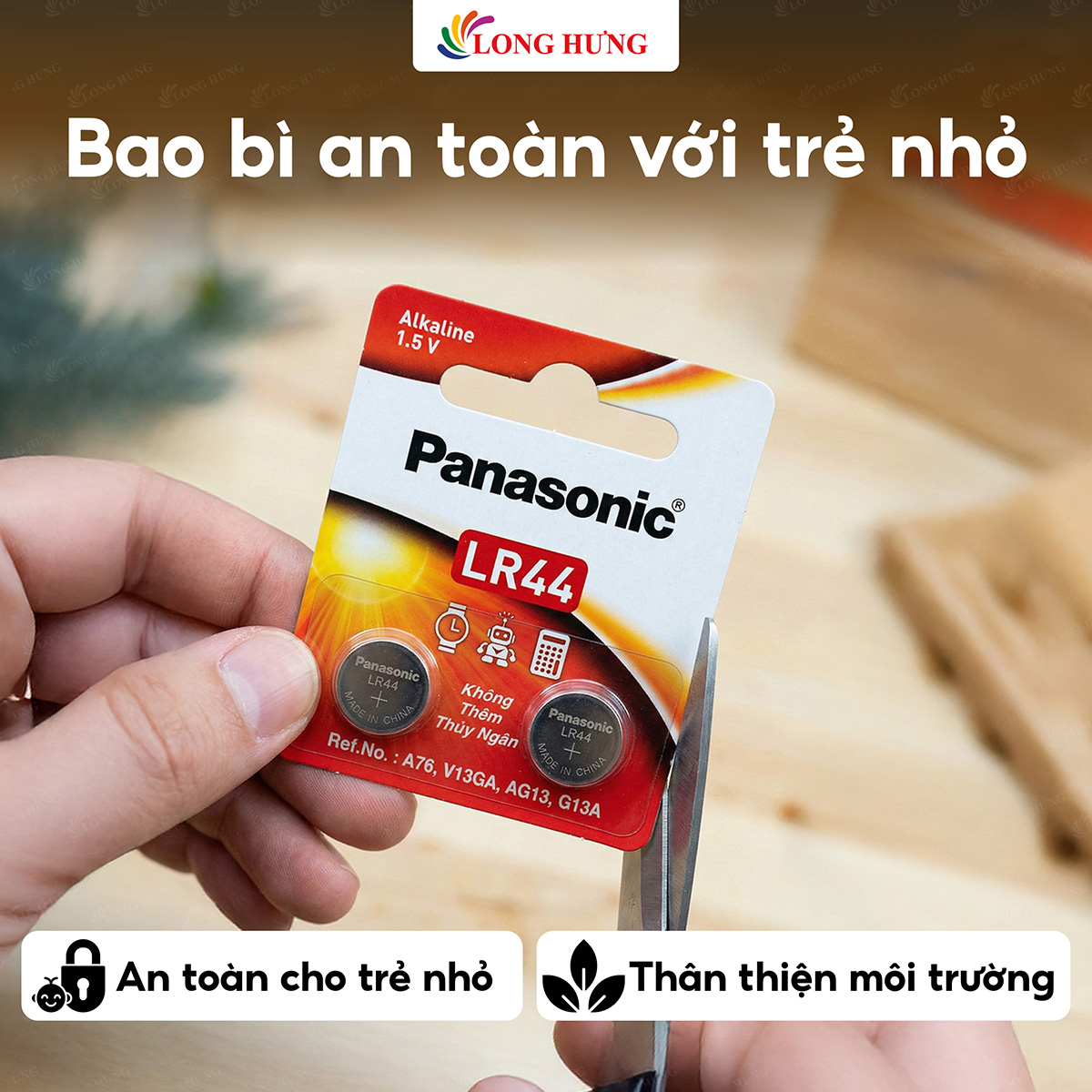 Pin nút Panasonic Alkaline 1.5V LR44VN/2B5 (2 viên/10 viên/200 viên) - Hàng chính hãng