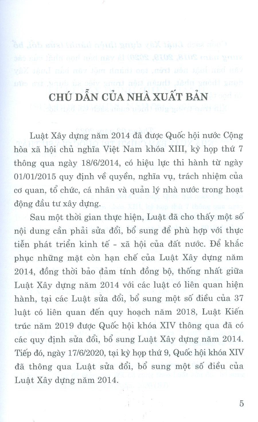 Luật Xây Dựng (Hiện Hành) (Sửa đổi, bổ sung năm 2018, 2019, 2020) - Tái bản 2023