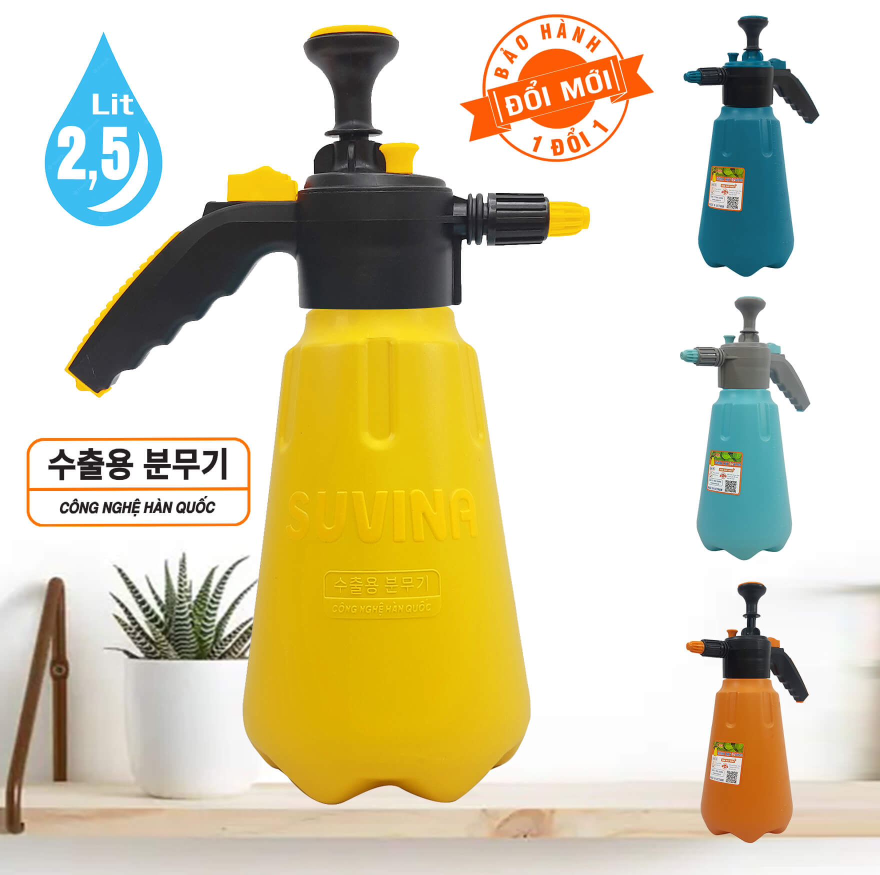 Bình Xịt Nước Phun Sương Tưới Cây 2,5L Chính Hãng SUVINA