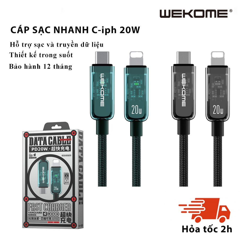 Củ sạc trong suốt Wekome WP-U149 sạc nhanh 20w HÀNG CHÍNH HÃNG