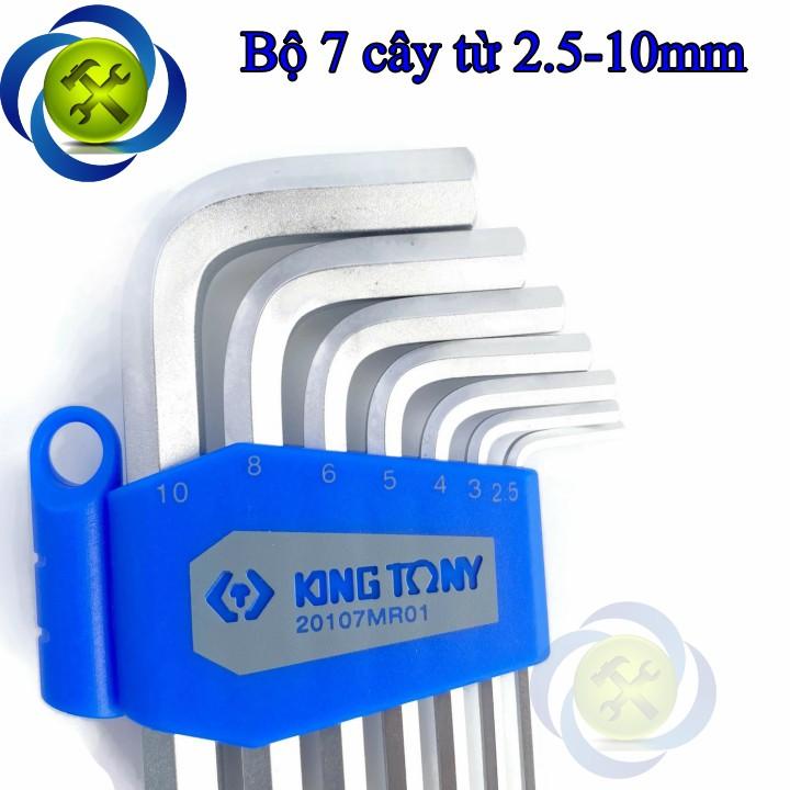 Bộ lục giác đầu bi ngắn Kingtony 20107MR01 có 7 cây