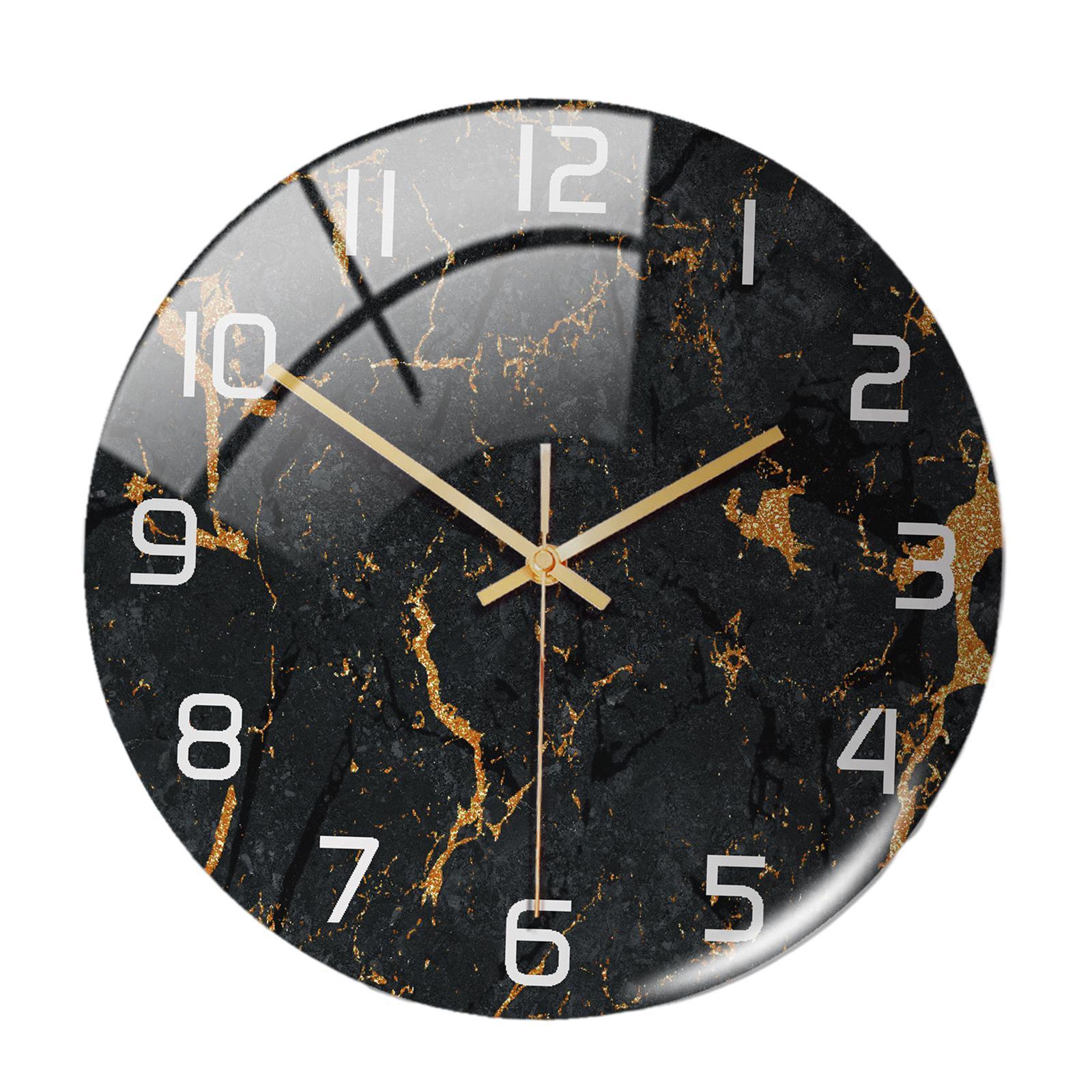 Modern Marble Texture Wall Clock Non Ticking Silent 12 Inch Art Clock for Living Room Bedroom Office School Home Decor