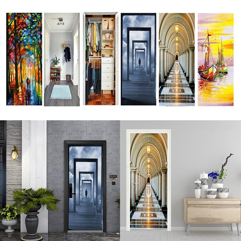 3D Self Adhesive Painting Sticker Art Wall Decal Home Office Door Decor A