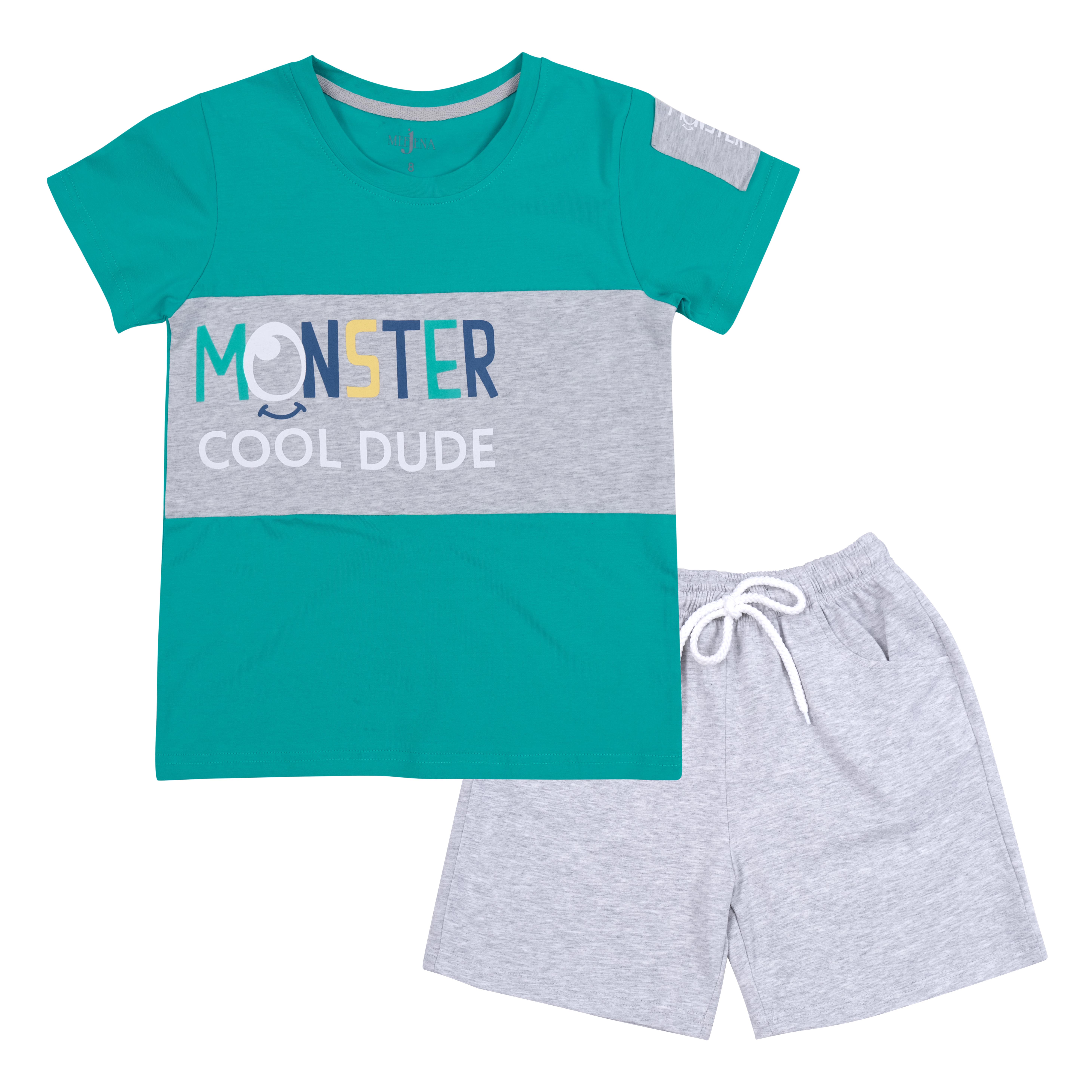 BỘ BÉ TRAI NGẮN TAY 18-33 kg MEEJENA ĐỒ BỘ BÉ TRAI MONSTER COOL DUDE VẢI 100% COTTON 4C - 917