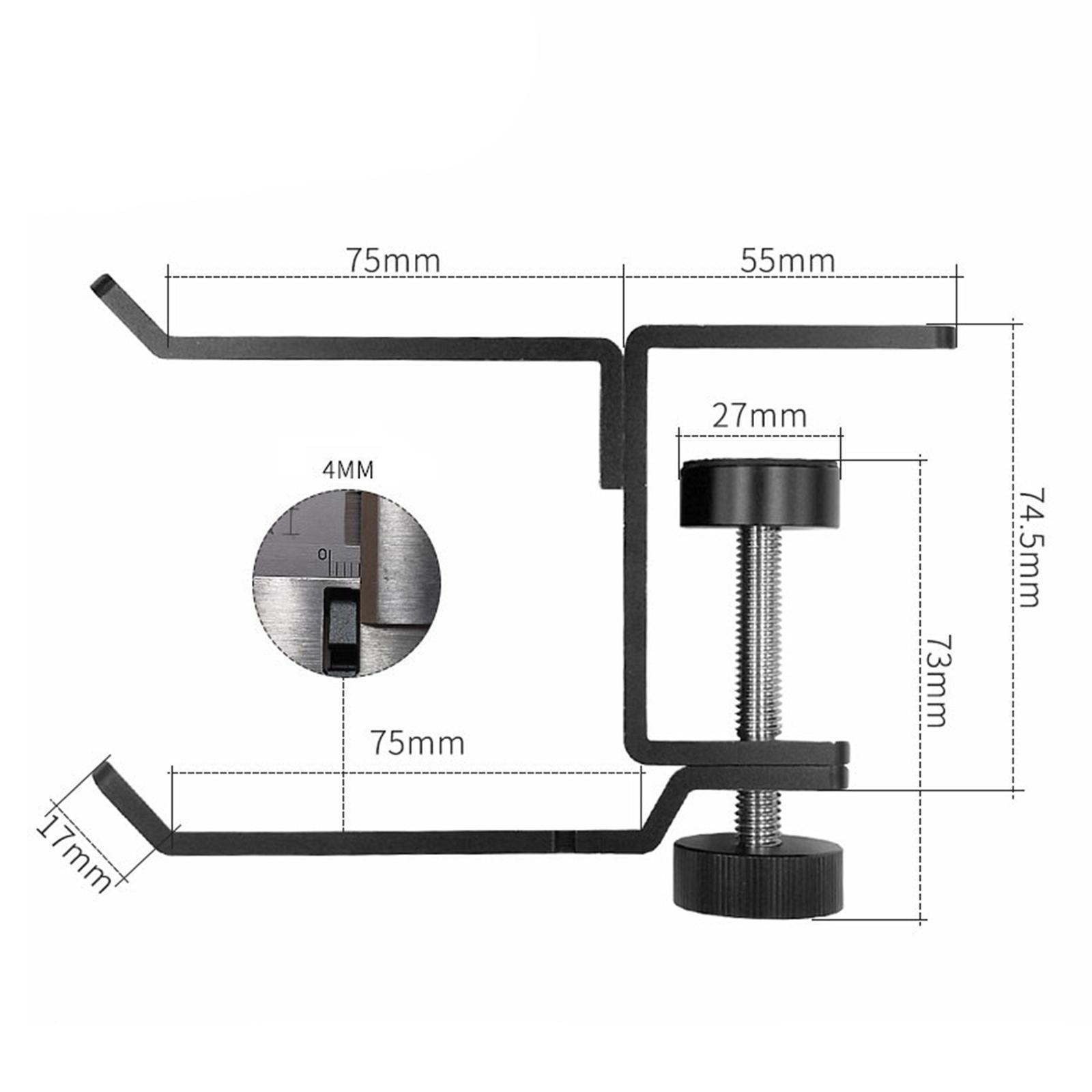 HEADPHONE STAND HANGER HOOK UNDER DESK HEADSET MOUNT HOLDER W/ PAD