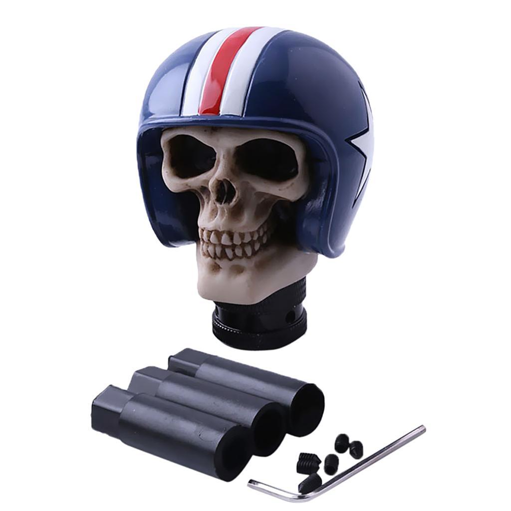Car Manual Gear Stick  Knob Blue Skull Cover Handle Shifter Lever