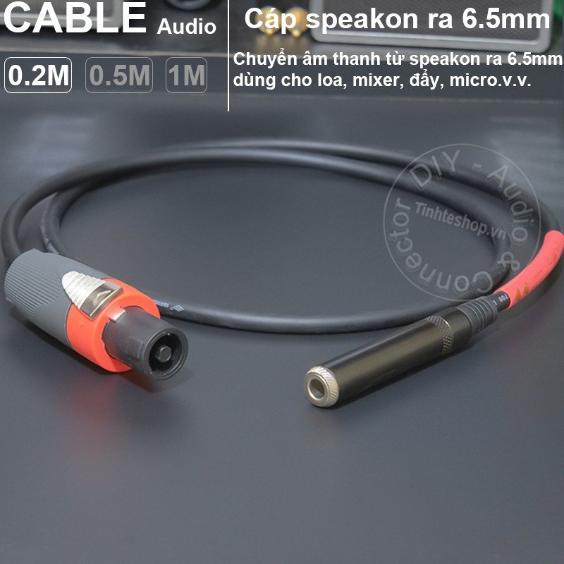 Cáp speakOn đực sang 6 ly mono cái dùng cho Loa Sub Mixer Đẩy Vang DIY - Speakon male to 6.5mm female audio cable