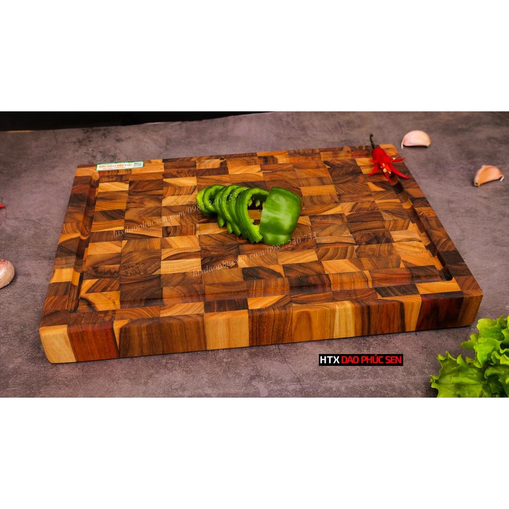 Thớt Gỗ Teak Cao Cấp - Chặt thái, Trang Trí - 35x25x3,8cm - DC04 | HTX DAO PHÚC SEN