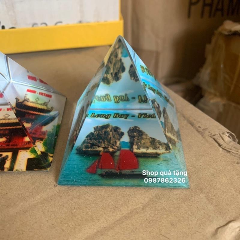 Kim tự tháp pha lê chặn giấy văn phòng quà tặng lưu niệm Việt Nam
