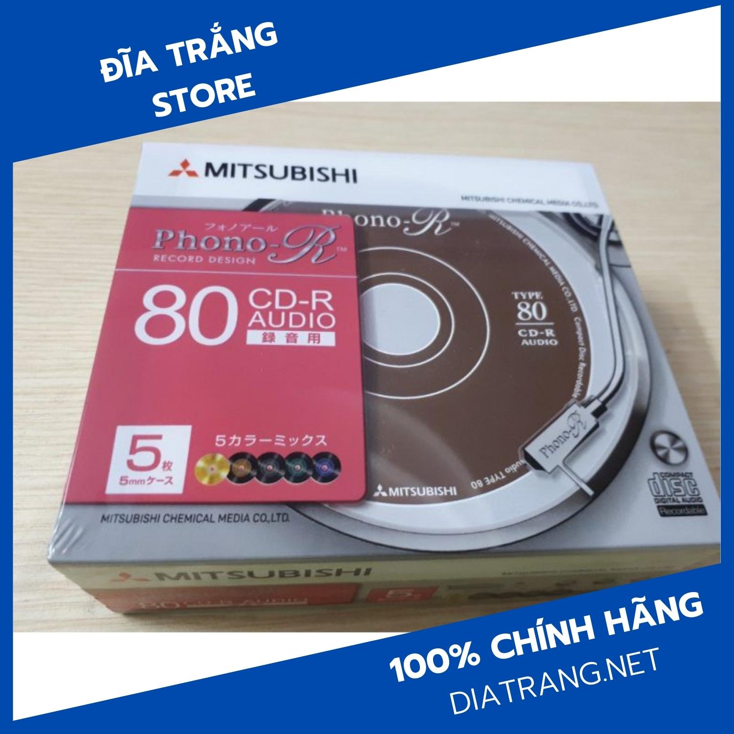 Đĩa CD-R Phono Mitsubishi - Hàng chính hãng (Hộp 5C)