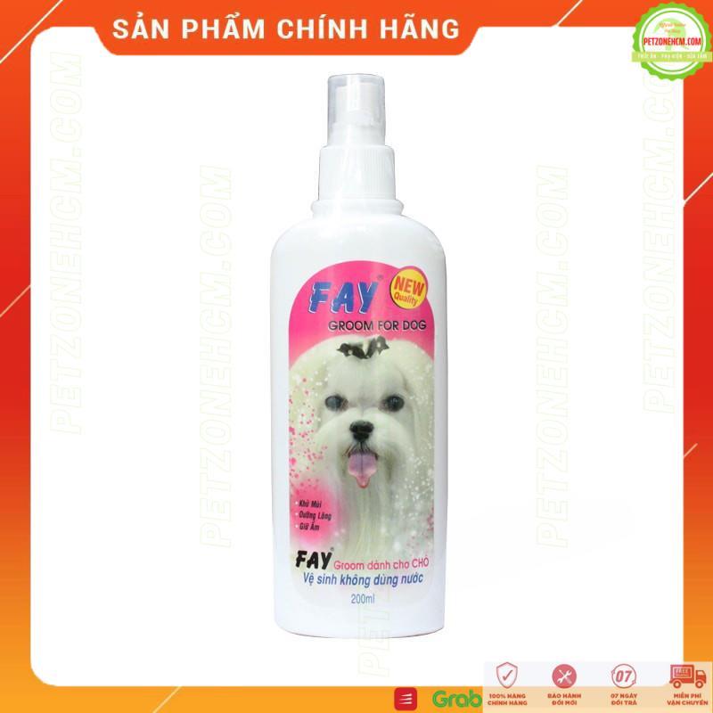 Xịt tắm khô cho chó Fay Groom For Dog 200ml/350ml khử mùi, làm đẹp da lông, vệ sinh không dùng nước